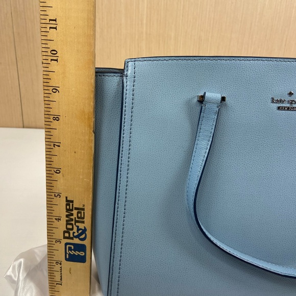 👜 Kate Spade Cameron Street Candace Satchel Light Blue Pebbled Leather - Picture 12 of 16